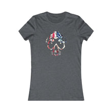 Load image into Gallery viewer, American Flag Skull Women's Tee