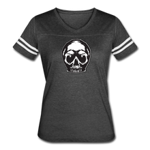 Load image into Gallery viewer, Tattoo Skull Women’s Sport T-Shirt - vintage smoke/white