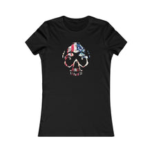 Load image into Gallery viewer, American Flag Skull Women&#39;s Tee
