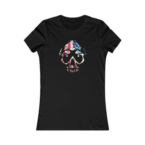 American Flag Skull Women's Tee