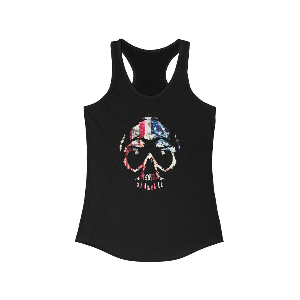 American Flag Skull Women's Tank