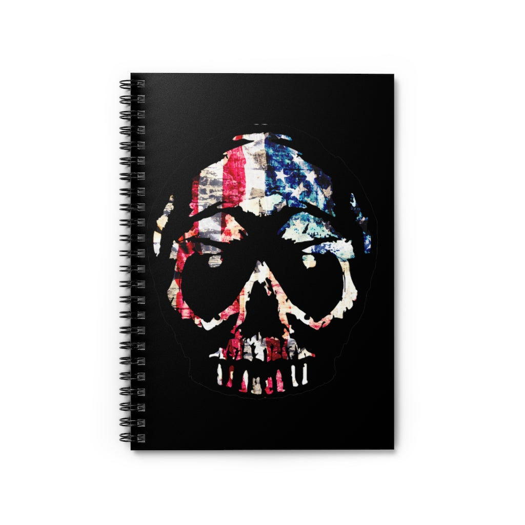 American Flag Skull Spiral Notebook