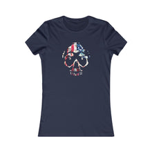 Load image into Gallery viewer, American Flag Skull Women&#39;s Tee
