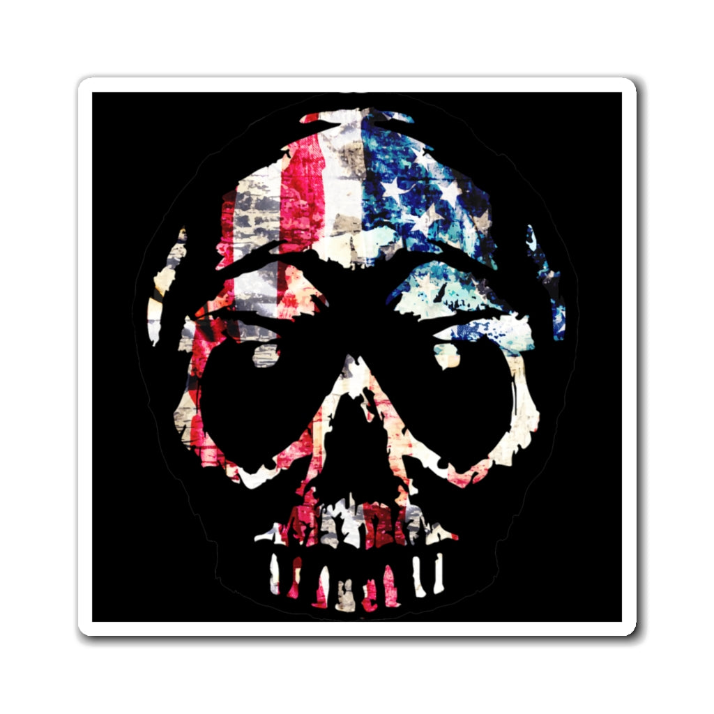 American Flag Skull Magnet