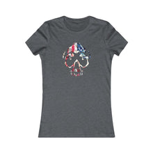 Load image into Gallery viewer, American Flag Skull Women&#39;s Tee
