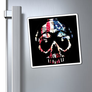 American Flag Skull Magnet