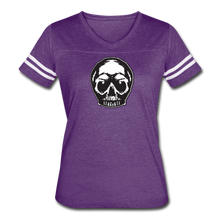 Load image into Gallery viewer, Tattoo Skull Women’s Sport T-Shirt - vintage purple/white
