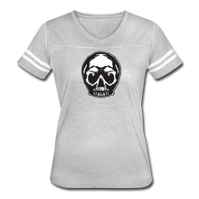 Load image into Gallery viewer, Tattoo Skull Women’s Sport T-Shirt - heather gray/white
