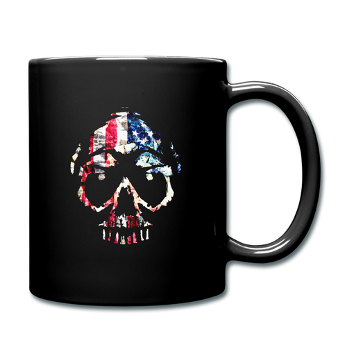 American Flag Skull Mug - black